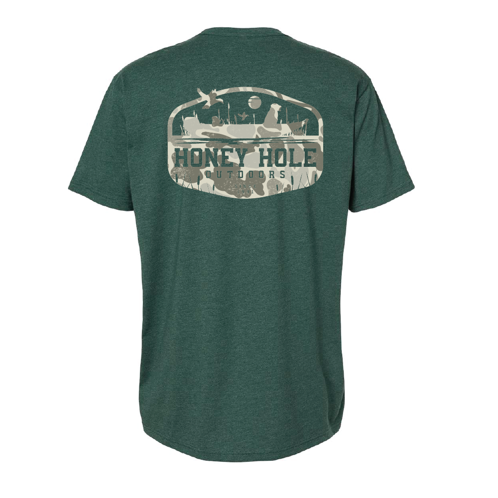 Short Sleeve Tee - Boat Buddy - Heather Forrest Green