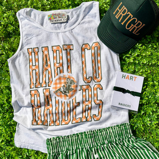 Hart County Raiders Gingham Mascot Comfort Colors Tank