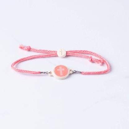 Tap To Pray™ - Survivor Series Handmade Bracelets: 14K Gold-Plated + Vanilla Cross