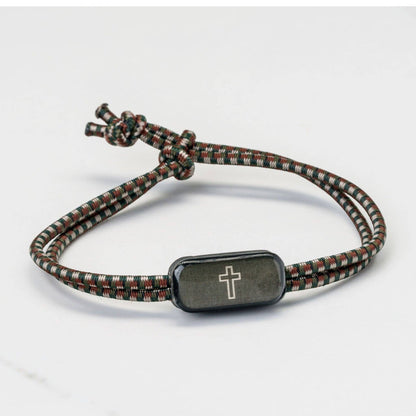 Tap To Pray® Survivor Series Tactical Bracelet: Onyx + Cross
