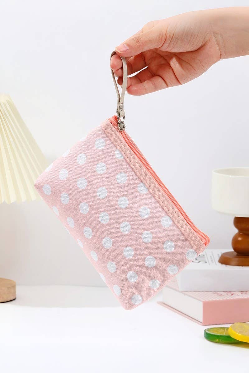 Polka Dot Cosmetic Clutch: DK RED / 1(ONE SIZE)
