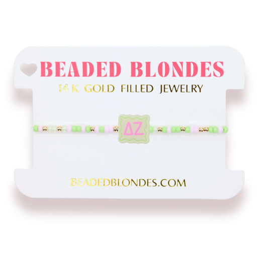 Delta Zeta Block Bracelet on Color: Standard 6.75 Inch