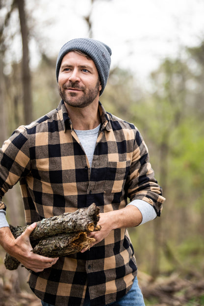 Britt's Knits Men's Craftsman Beanie Open Stock: Black