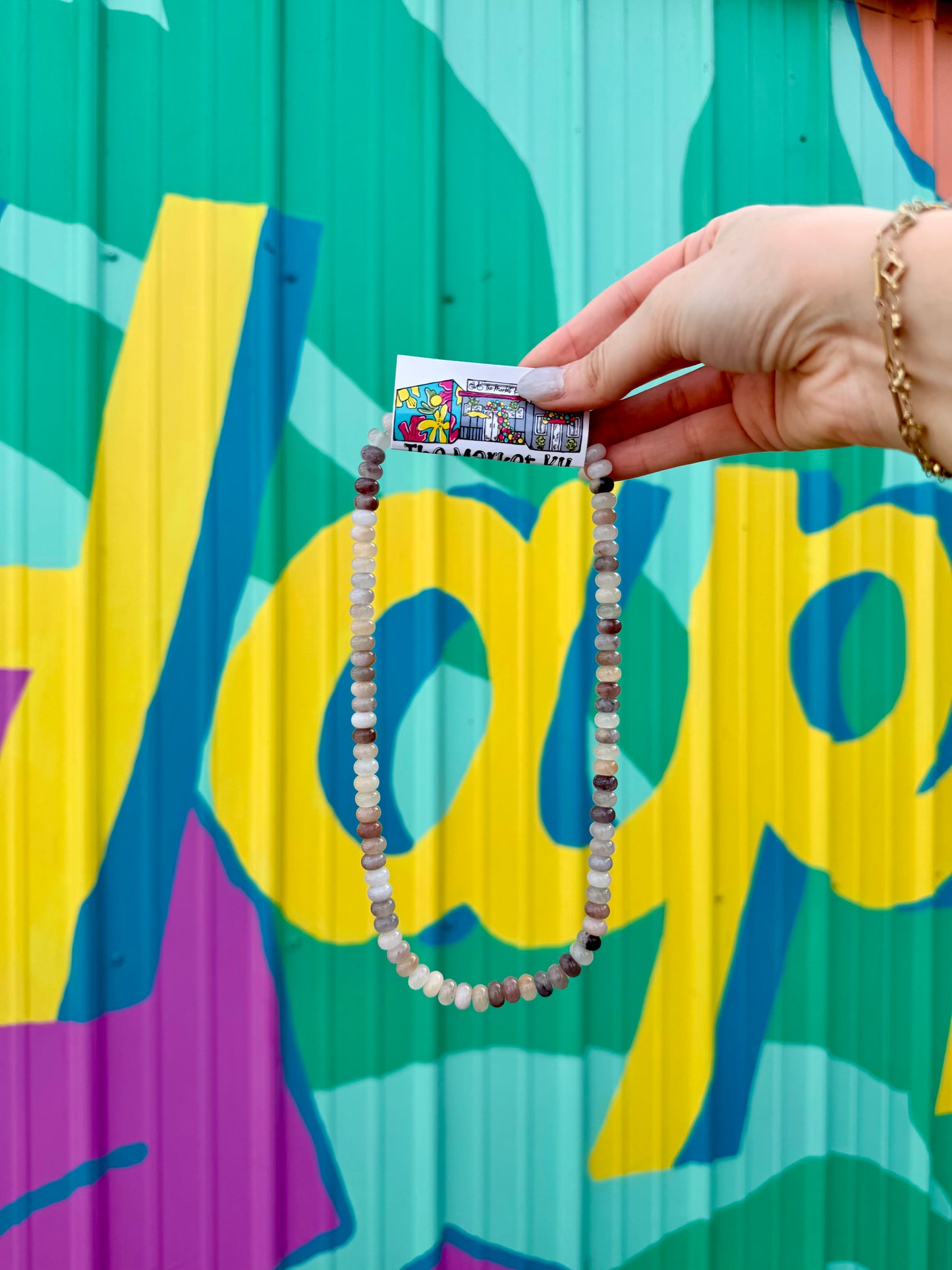 Rondelle Beaded Necklace - Moonstone