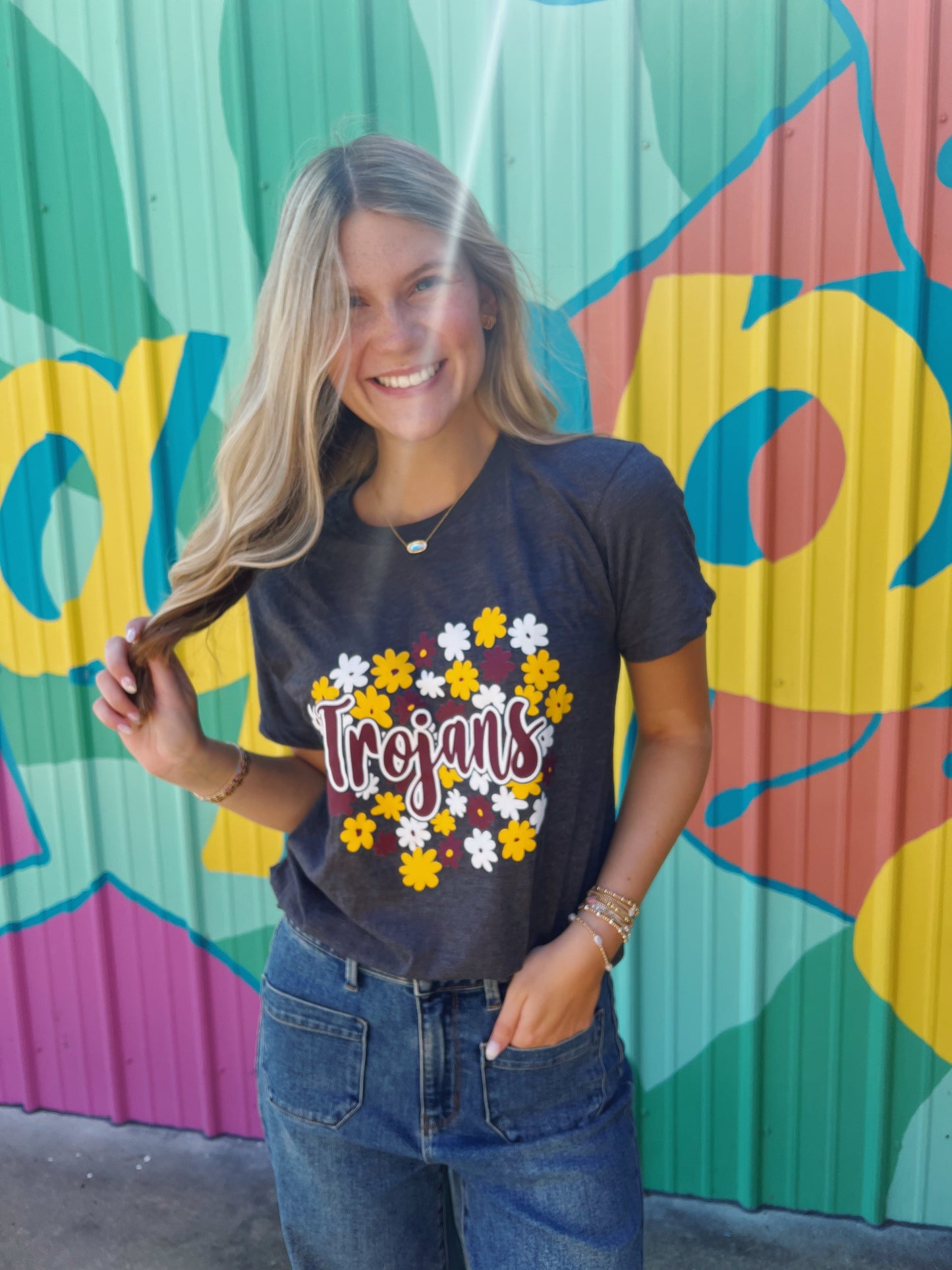 Trojans Floral Tee (Youth & Adult)