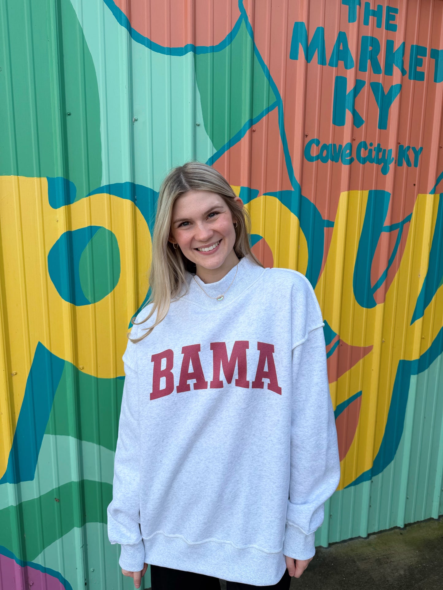 Bama Grey Mock Neck
