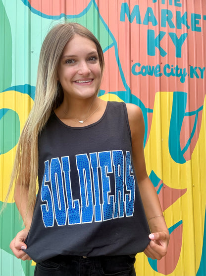 SOKY Soldiers Spangled Comfort Colors Tank - Black & Blue