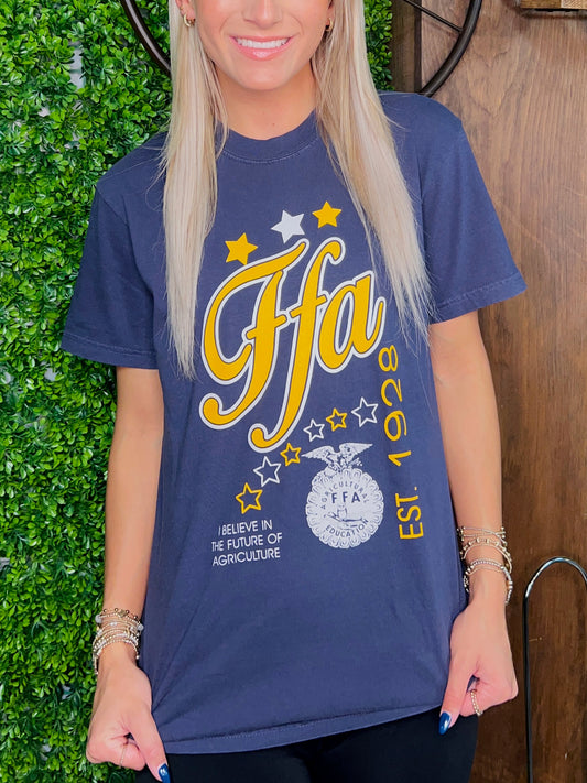 FFA Star Navy Comfort Color Tee