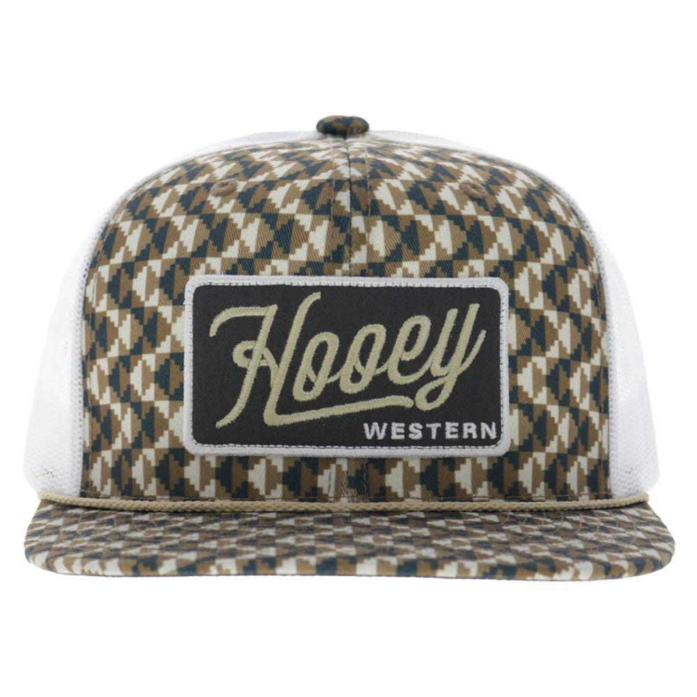 Hooey Lakota Trucker Snapback Hat - Tan/White
