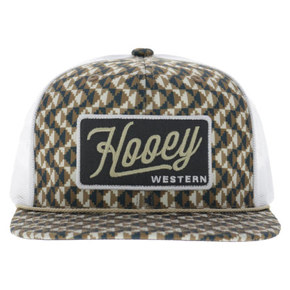 Hooey Lakota Trucker Snapback Hat - Tan/White