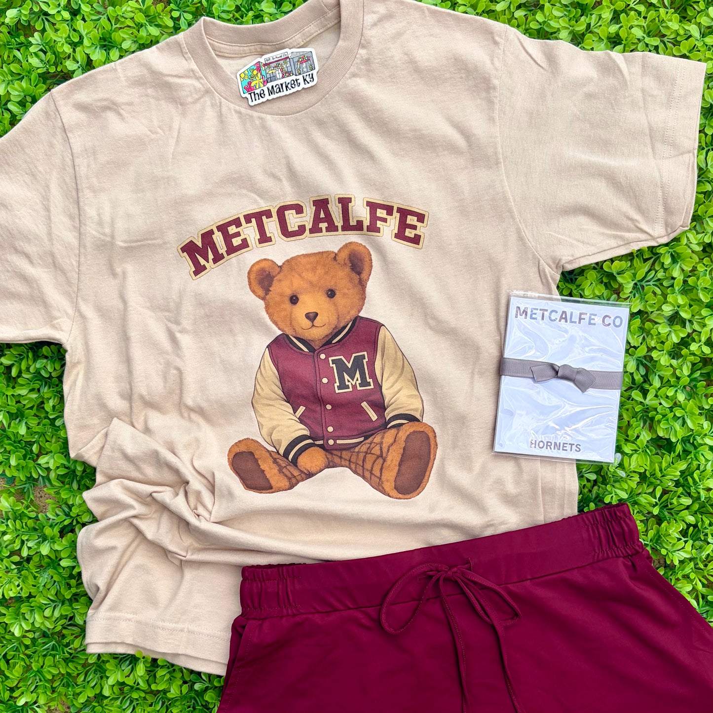 Metcalfe Vintage Letterman Teddy Bear Tee (Youth & Adult)