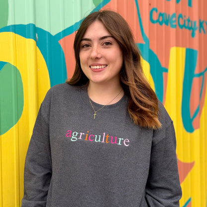 Agriculture Multicolored Embroidered Sweatshirt - Dark Heather