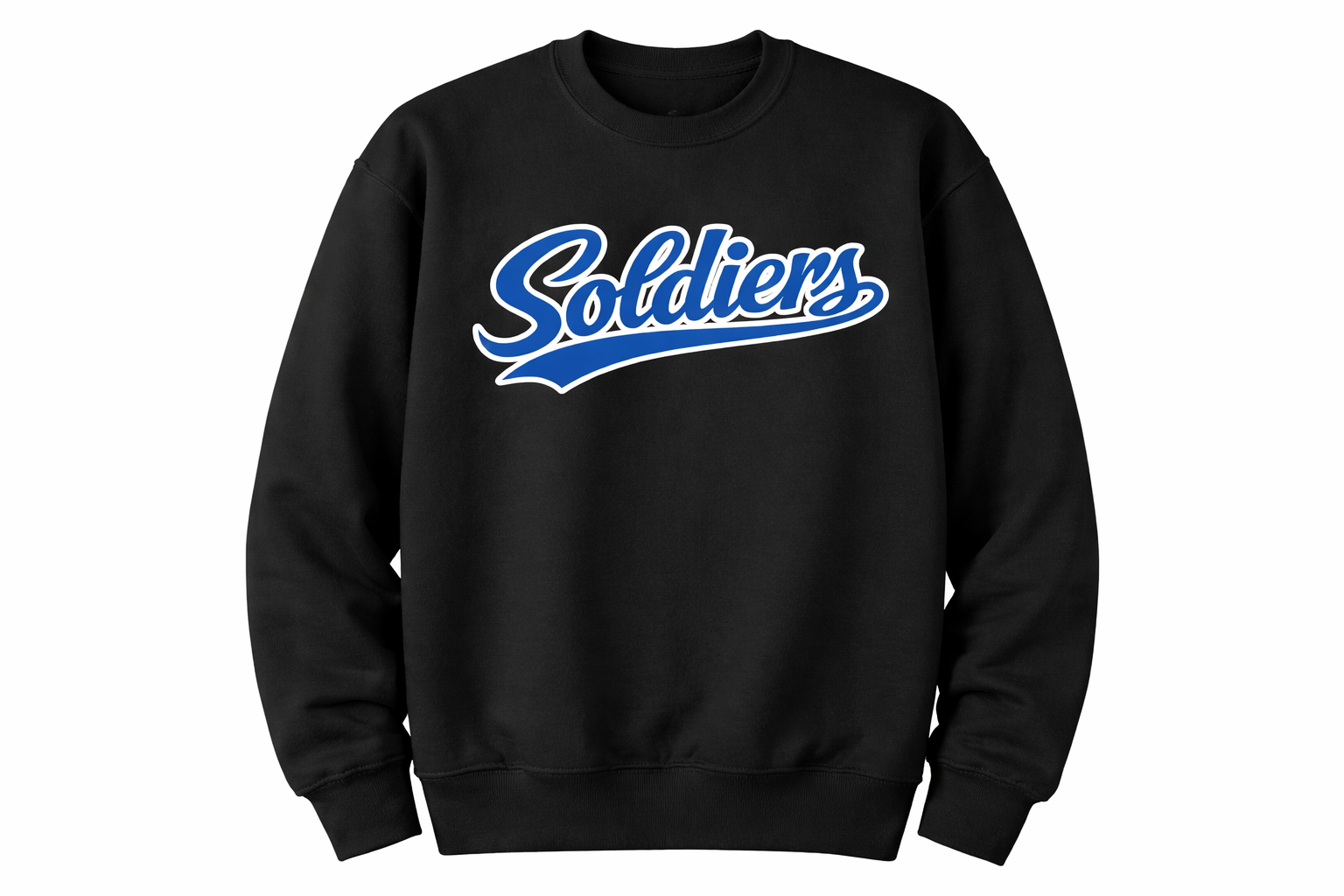 Soldiers Varsity Script Sweatshirt - Black/Royal – The Market Ky