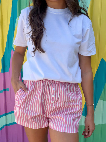 Comfy Striped Boxer Shorts: Pink