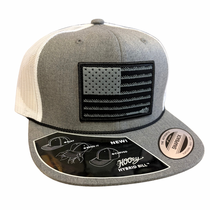 Hooey Liberty Roper Men’s Trucker Hat - Grey/White with Black/Grey Patch