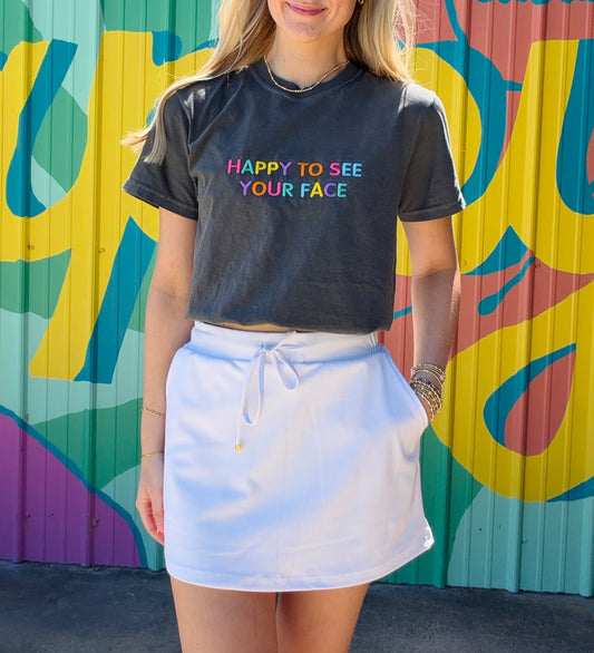 Solid White Skort: White