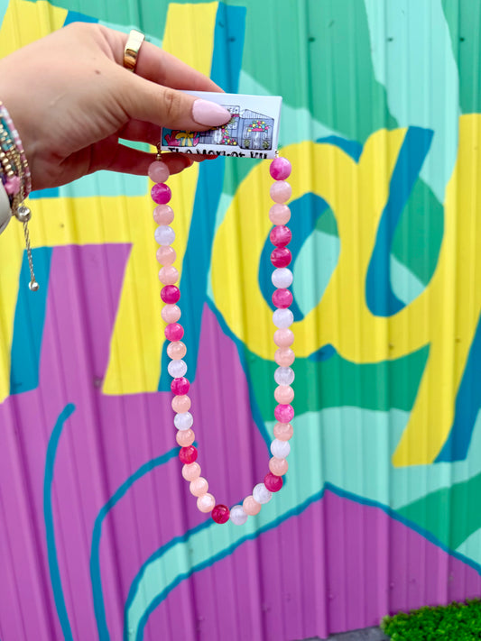 Gemstone Beaded Necklace - Sorbet