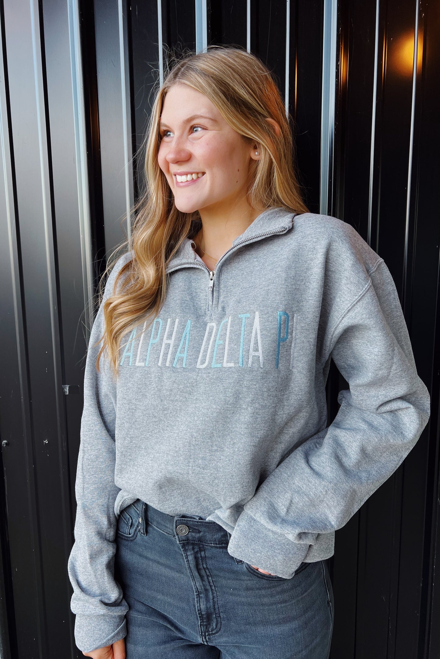 Alpha Delta Pi Embroidered Quarter Zip