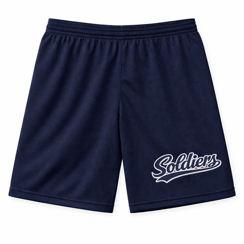 Soldiers Varsity Script Mesh Shorts - Navy/Navy
