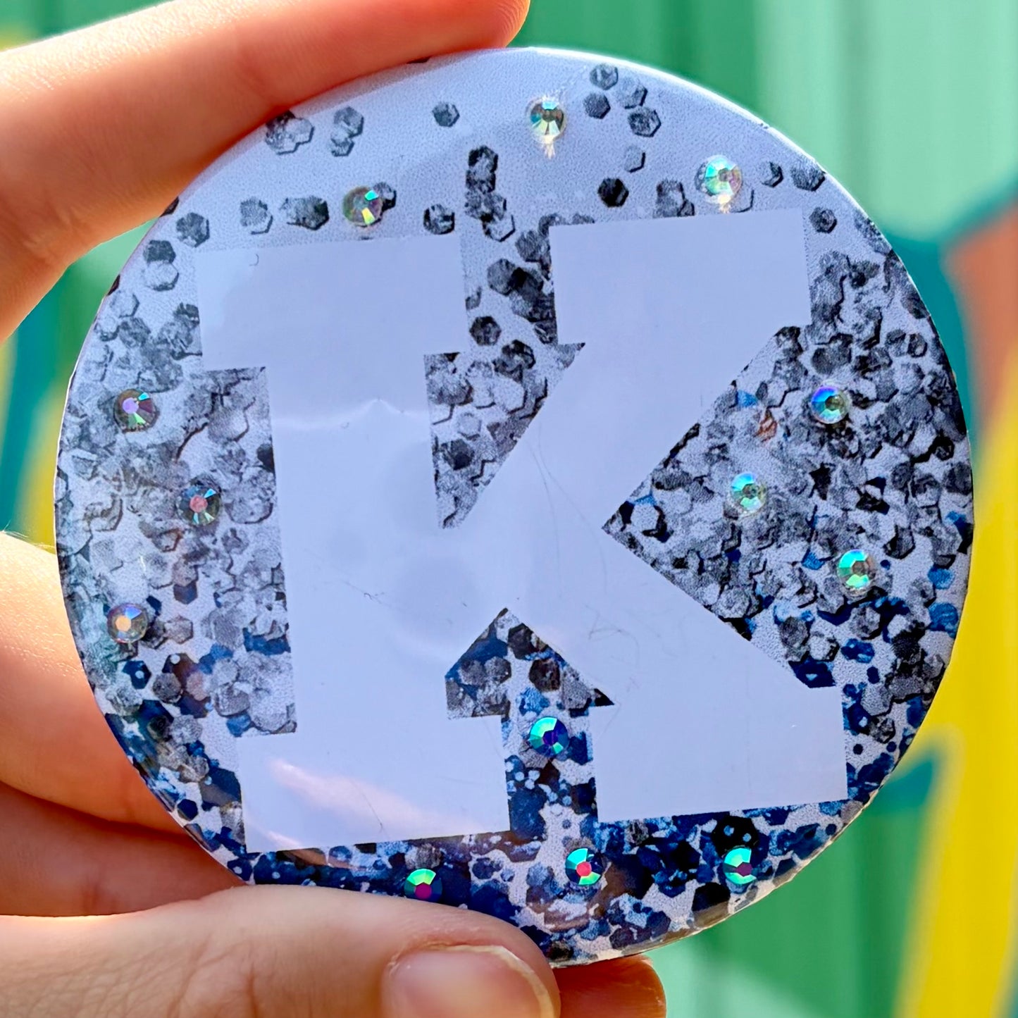 K Rhinestoned Button