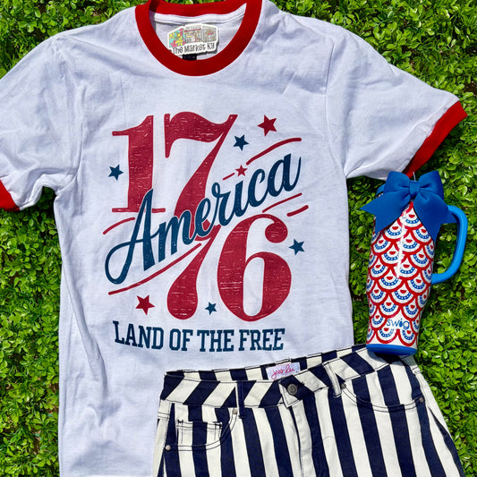 Land of the Free 1776 Ringer Tee