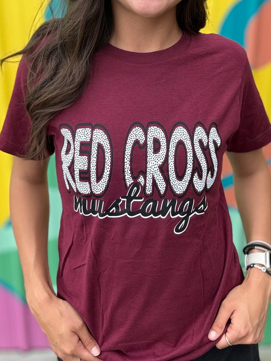 Red Cross Mustangs Dots Tee Youth & Adult