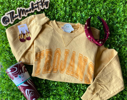 Trojans Monotone Semi Corded Sweatshirt- Gold