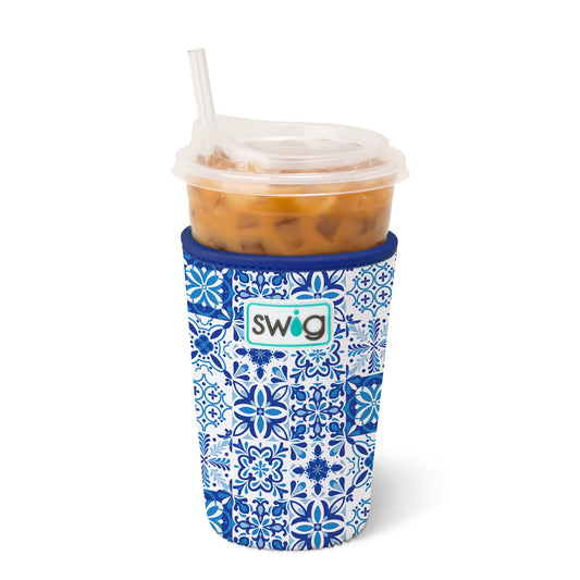 Indigo Tiles Swig Iced Cup Coolie (Medium)