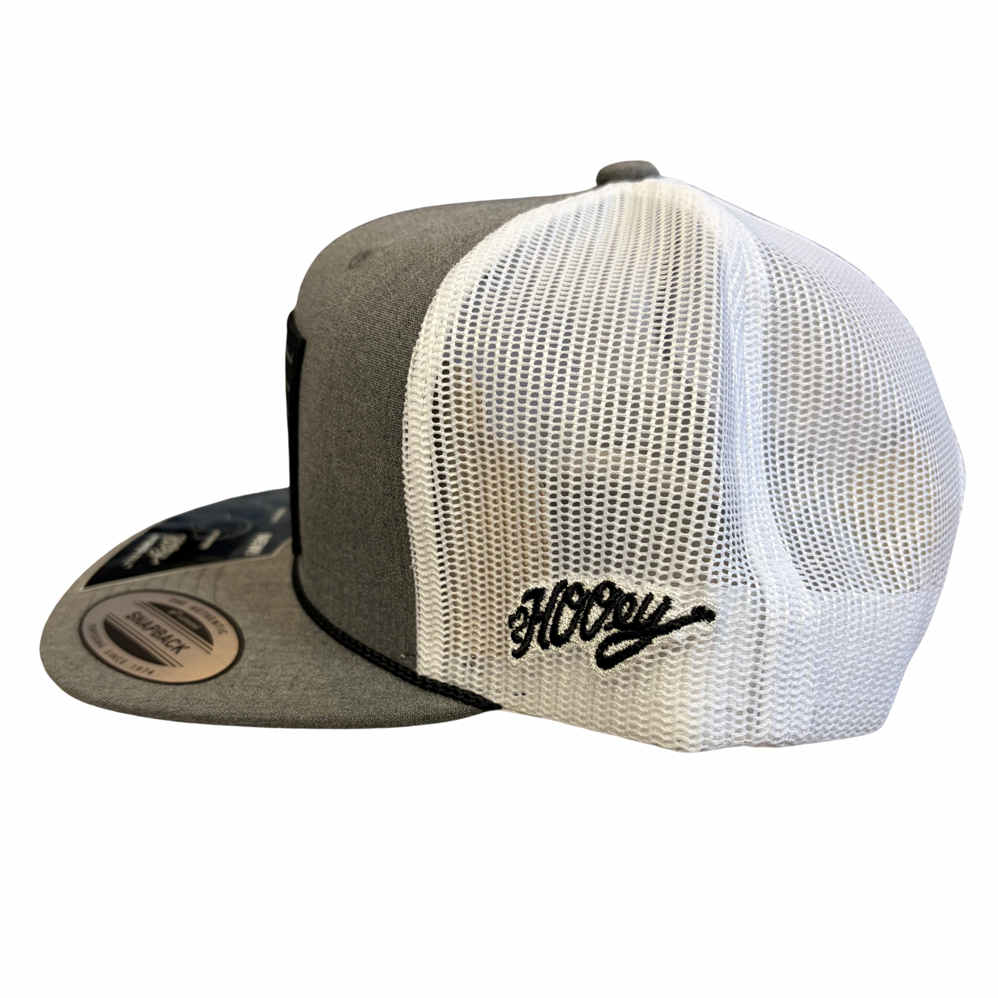 Hooey Liberty Roper Men’s Trucker Hat - Grey/White with Black/Grey Patch