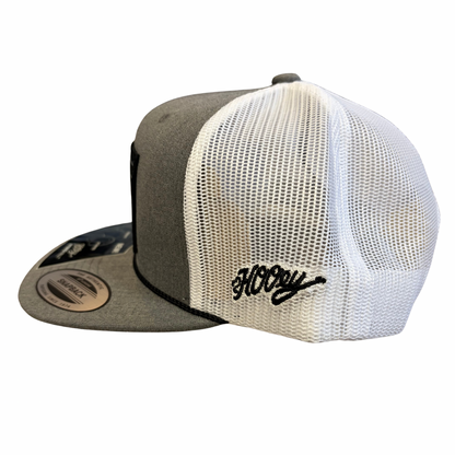 Hooey Liberty Roper Men’s Trucker Hat - Grey/White with Black/Grey Patch