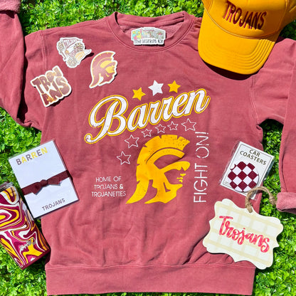 Barren Trojans Fight On Comfort Colors Crewneck