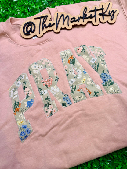 Peach Pray Appliqué Sweatshirt