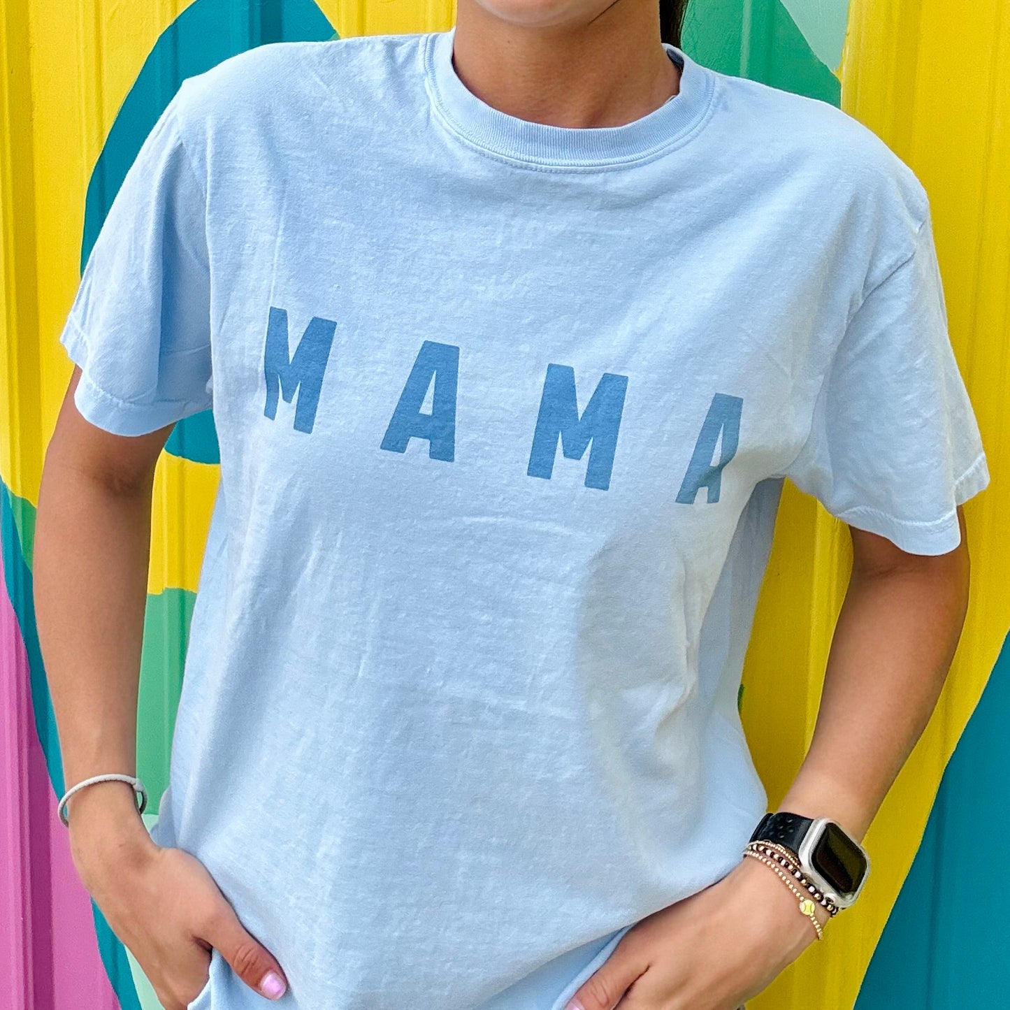 MAMA Blue Monotone Comfort Colors Tee