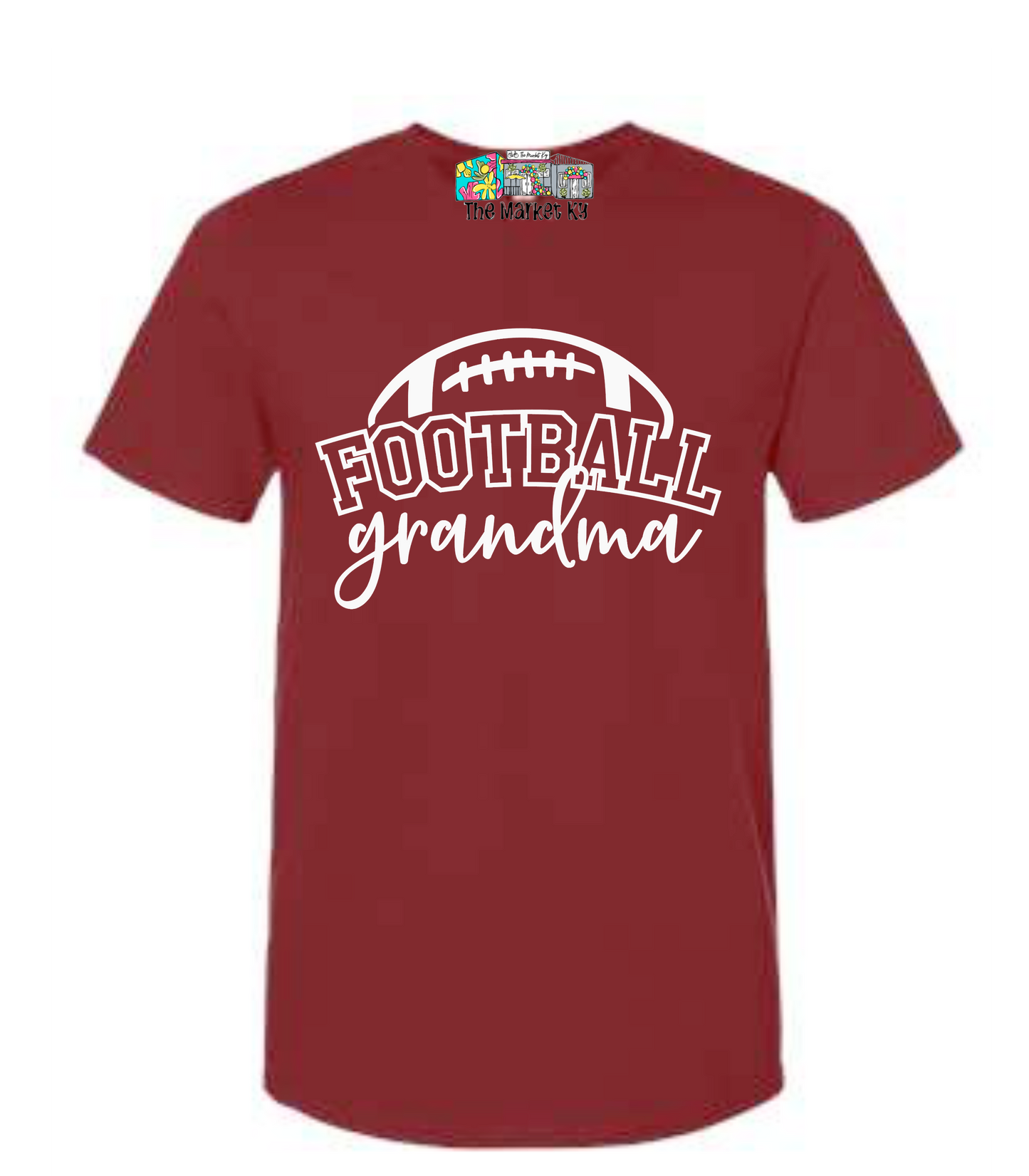 Football Grandma Tshirt Burgundy