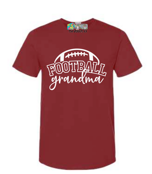 Football Grandma Tshirt Burgundy