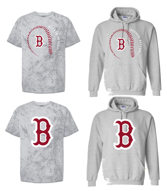 BarrenBaseball Comfort Color Tee or Hooded Sweatshirt