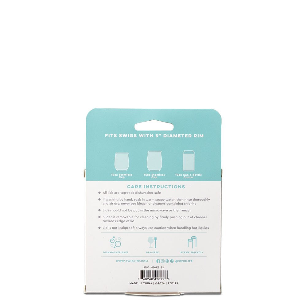 Swig Black EZ Slider Lid (Medium)