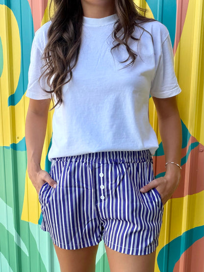 Comfy Striped Boxer Shorts: Royal Purple
