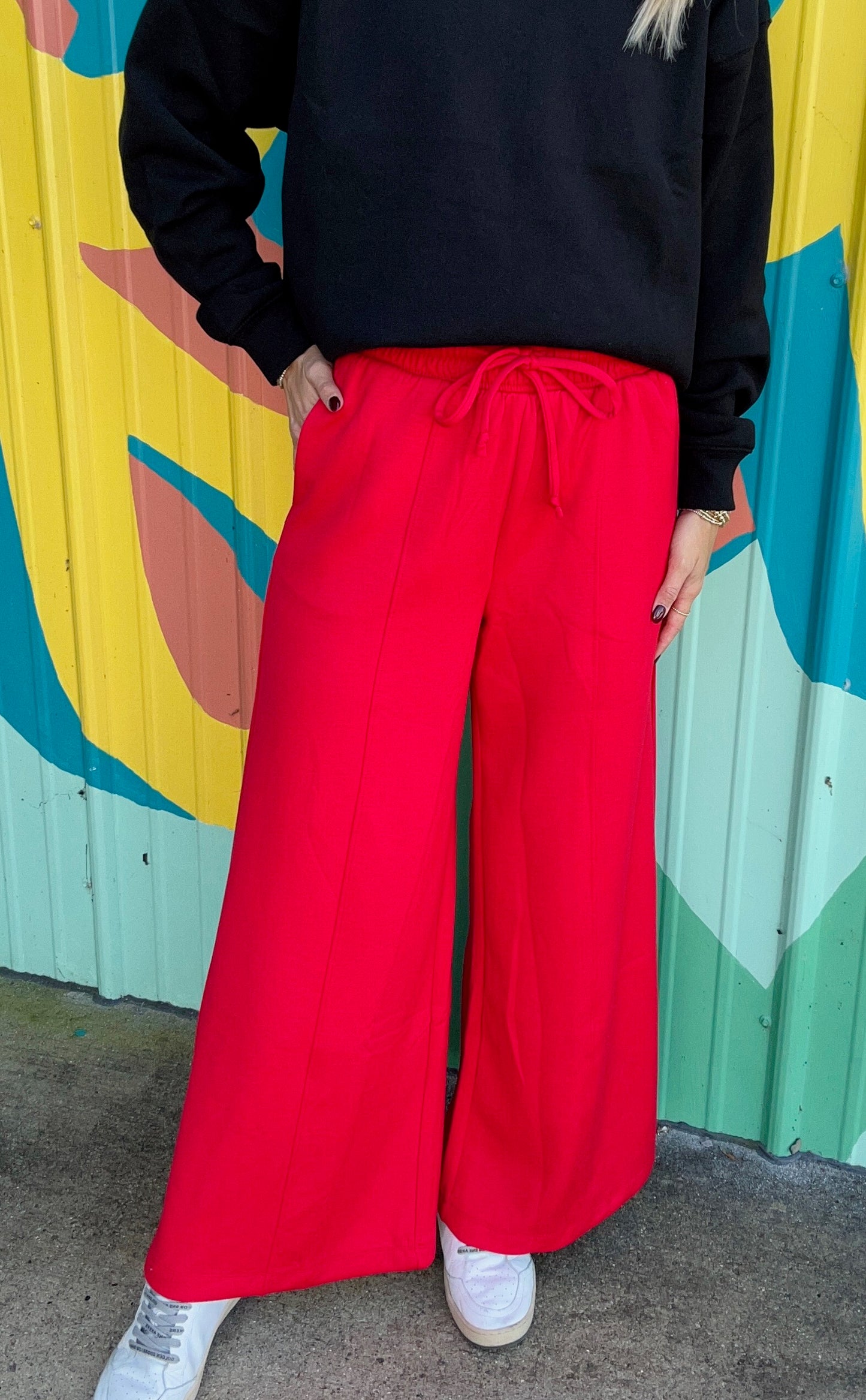 Ruby Red Wide Leg Pants