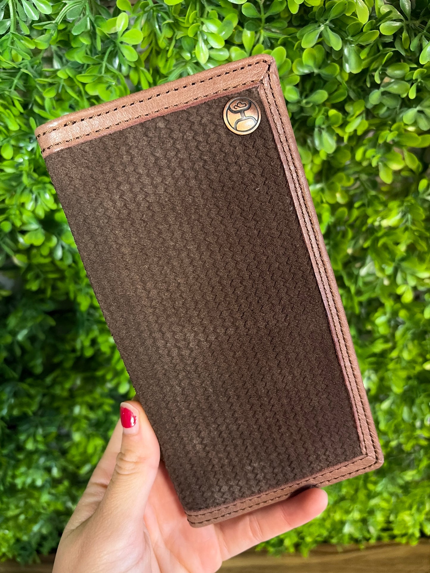 Hooey Basket Weave Embossed Roughout Rodeo Wallet