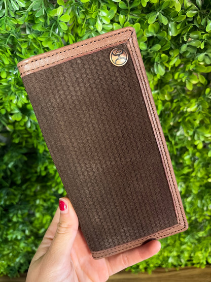 Hooey Basket Weave Embossed Roughout Rodeo Wallet