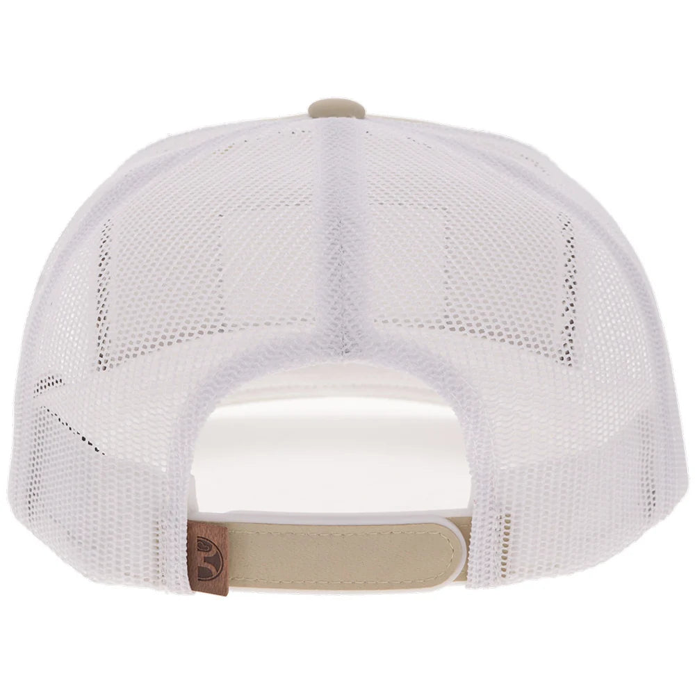 Hooey Liberty Roper Men’s Trucker Hat - Tan/White w/ Leather Patch