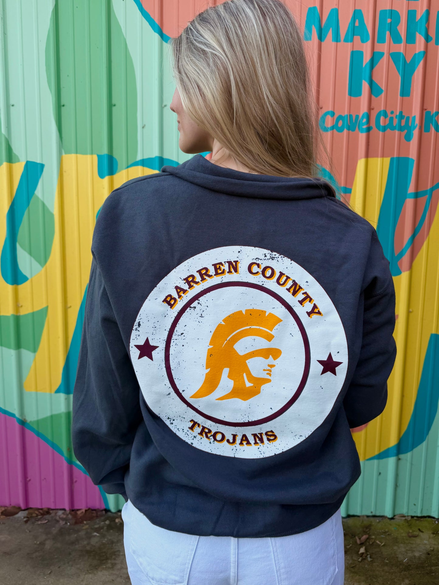 Barren Trojans 1/4-Zip School Spirit Pull Over