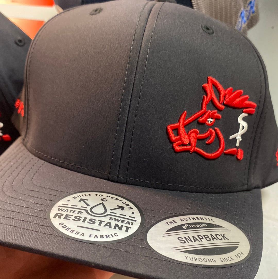 Sniperpig Black/Red 6P SnapBack