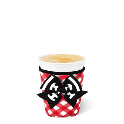 Gameday Gingham Red + Black Swig Iced Cup Coolie (Small)