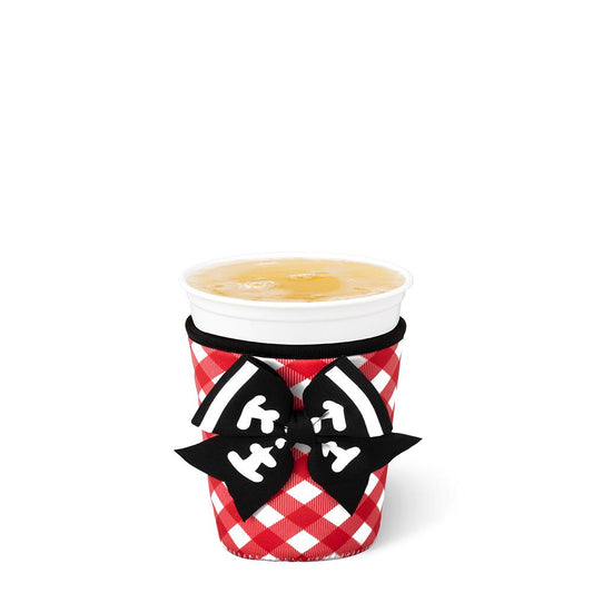 Gameday Gingham Red + Black Swig Iced Cup Coolie (Small)