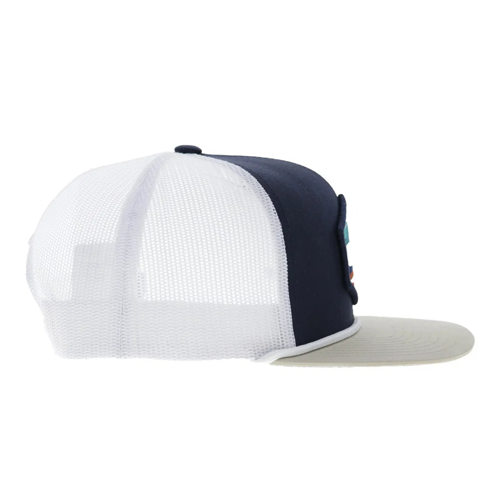 Hooey Men’s Mesa Trucker Hat - Navy/White with Serape Pattern Patch