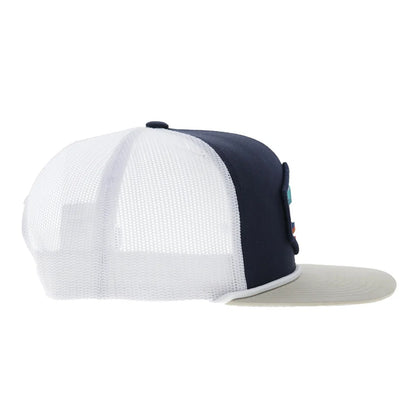 Hooey Men’s Mesa Trucker Hat - Navy/White with Serape Pattern Patch