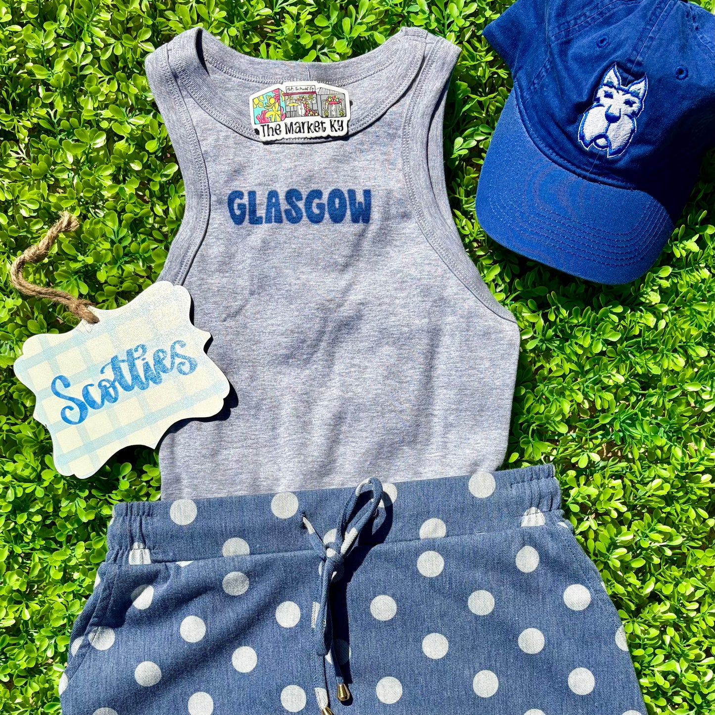 Glasgow Cropped Racer Back Tank Top