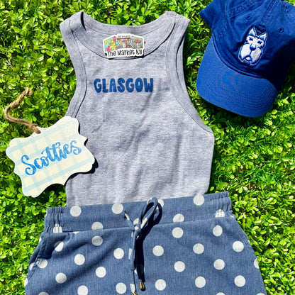 Glasgow Cropped Racer Back Tank Top